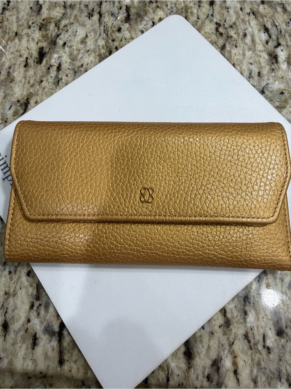 Bosca New Gold Leather Women’s Wallet - Stylish Folded Clutch